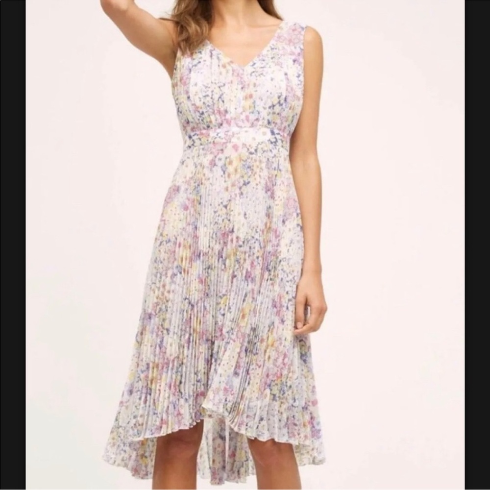 Plenty By Tracy Reese ‘Evanthe’ Floral accordian Pleated‎ Midi Dress Size 4